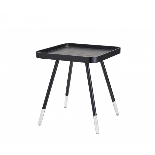 Black solid wood end table in contemporary style for modern home decor