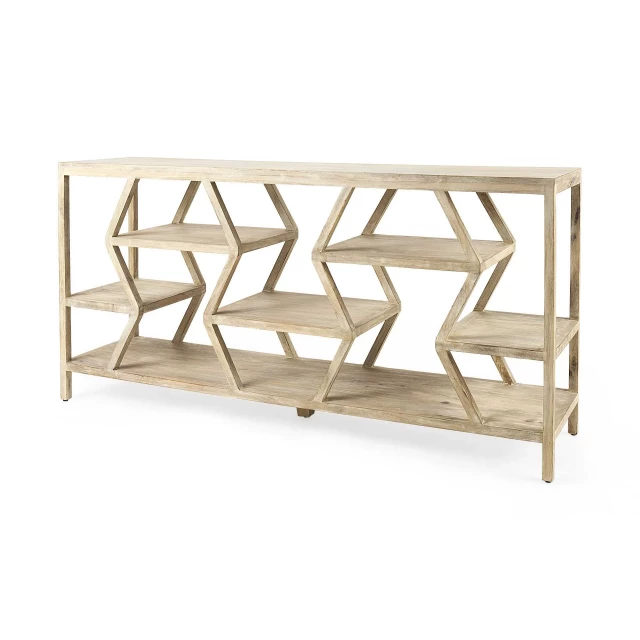 solid wood legs console table shelves with metal and wood design