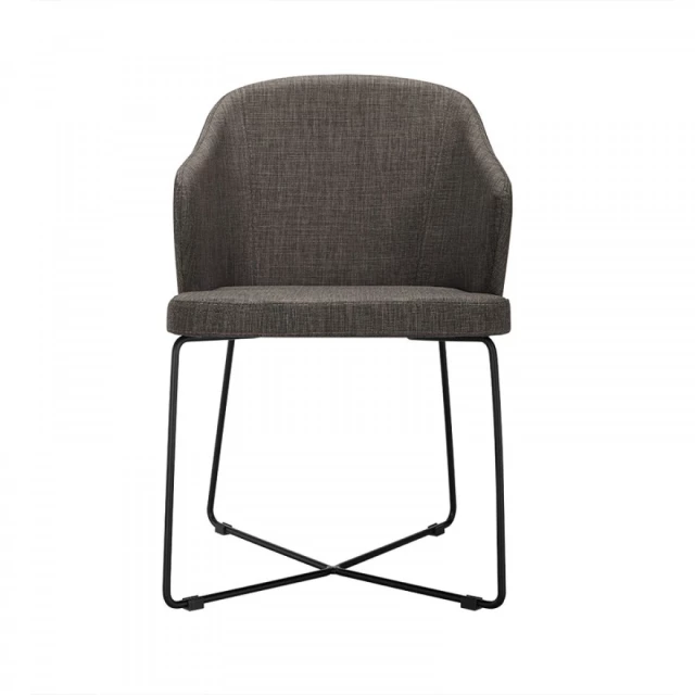Black coated metal dining chairs with comfortable rectangle seat and fashionable design
