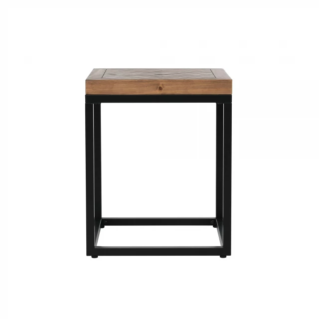 Black brown solid wood end table with rectangle shape and hardwood finish