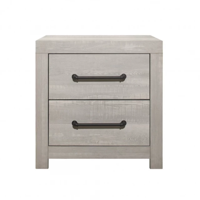 White wash drawer nightstand with wood cabinetry and rectangle dresser design