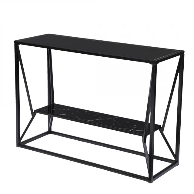 black glass frame console table storage furniture