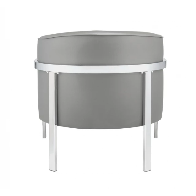 Gray edgy accent chair with metal and plastic elements suitable for events