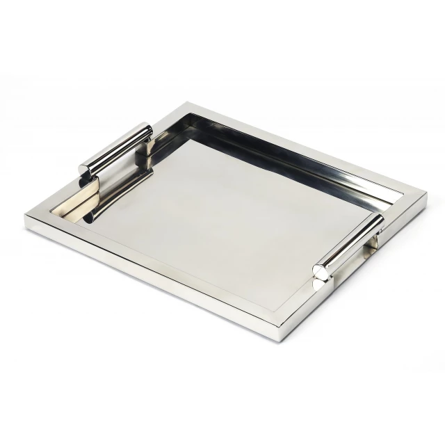 silver stainless steel serving tray rectangular silver metal fashion accessory