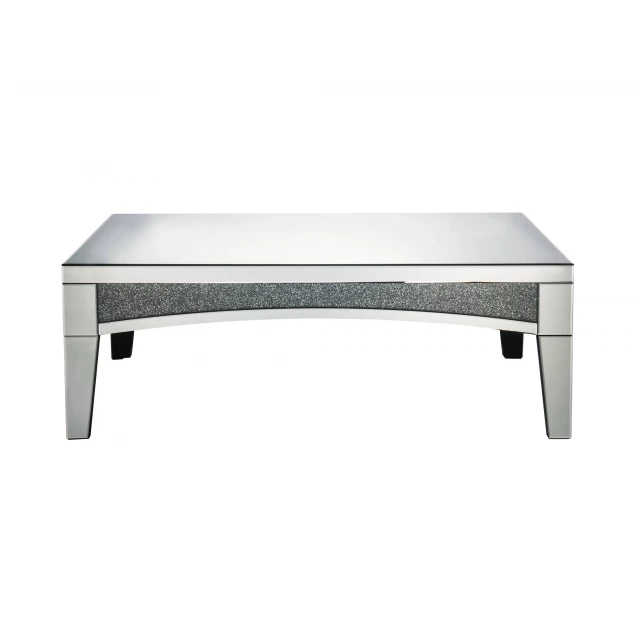 faux stone bling rectangular coffee table with composite material finish