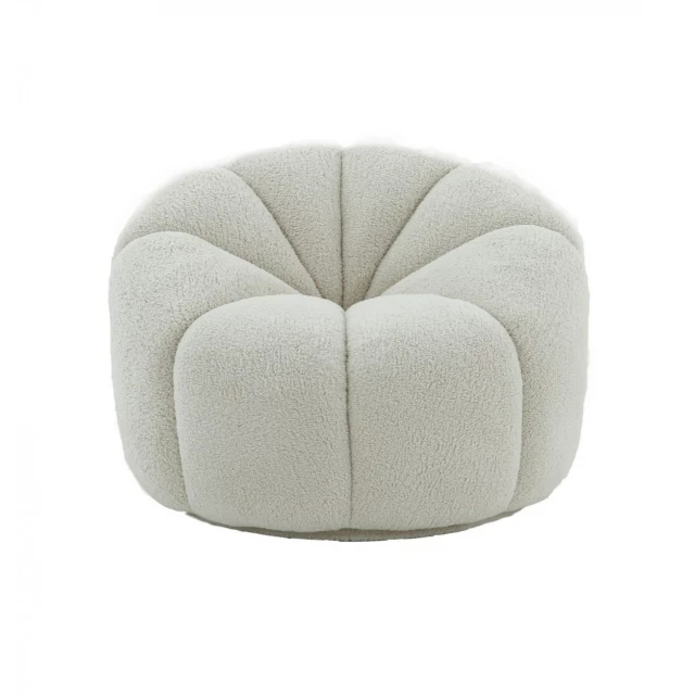 White Sherpa lounge chair with plush comfort and modern design