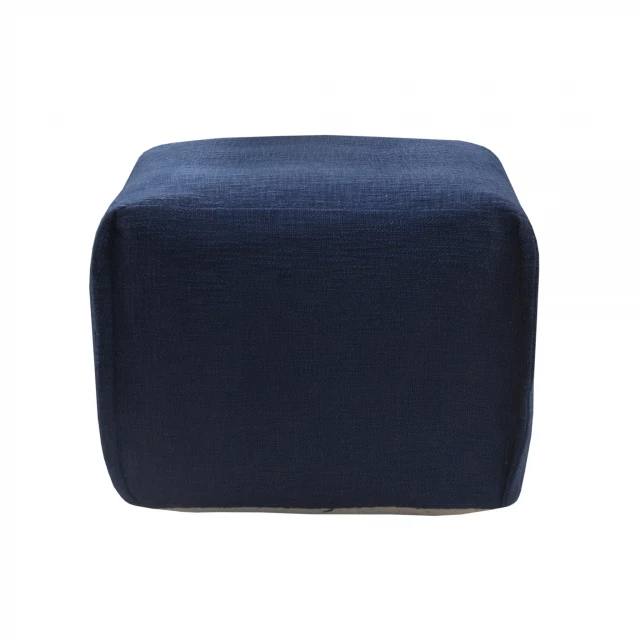 Blue cotton ottoman on sale in home decor category