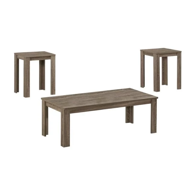 Taupe coffee table with wood stain finish and hardwood rectangle design for outdoor furniture