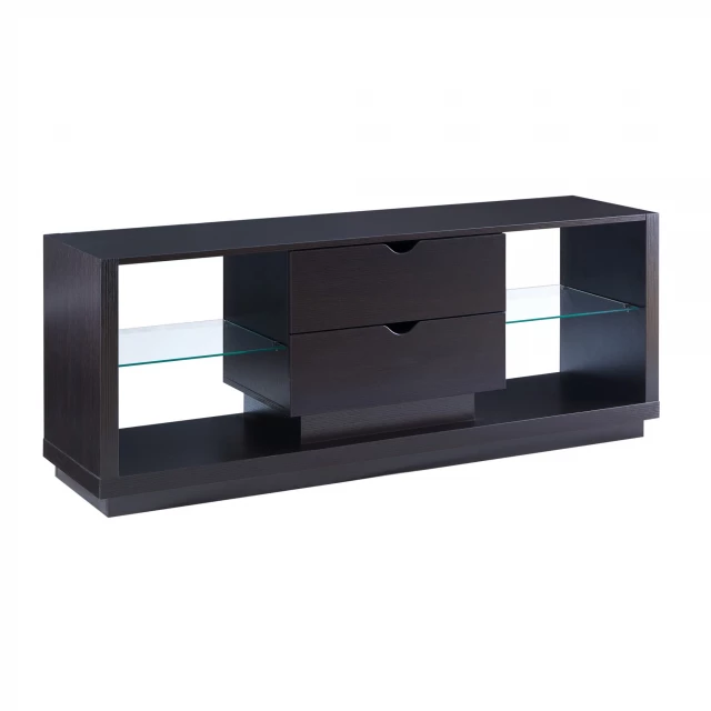 MDF cabinet enclosed storage TV stand with wood finish and rectangle shape