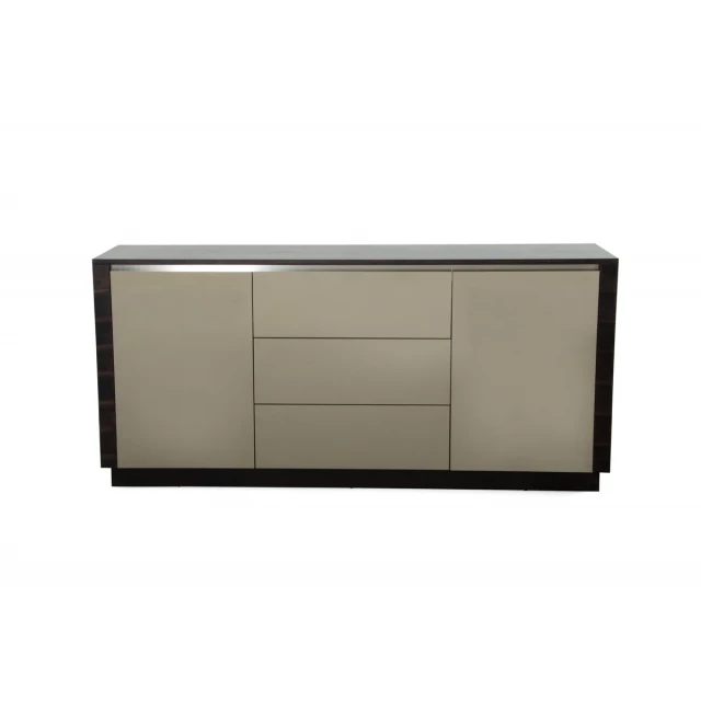 Oak grey gloss veneer MDF buffet with cabinetry design