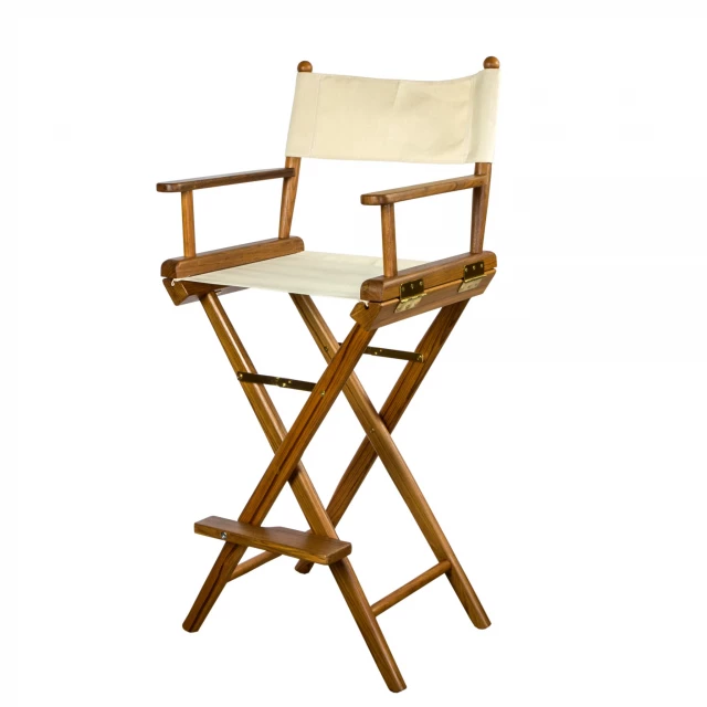 White brown solid wood director chair in online shop