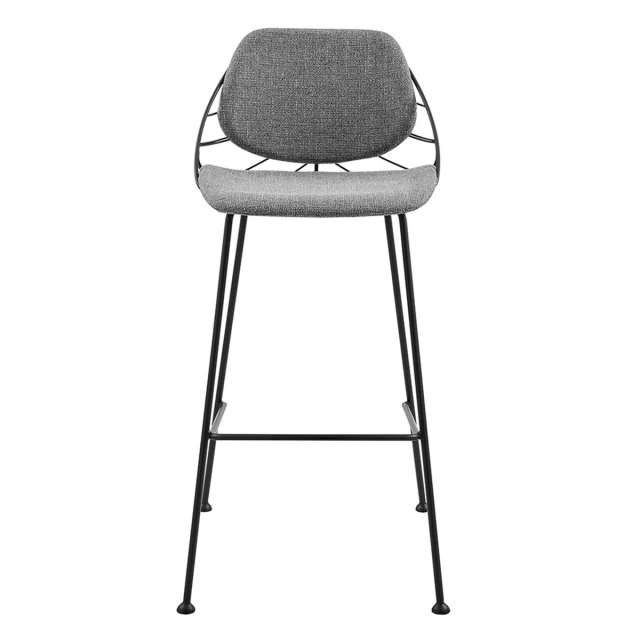 Low back bar height bar chairs with metal accents suitable for kitchen or event settings