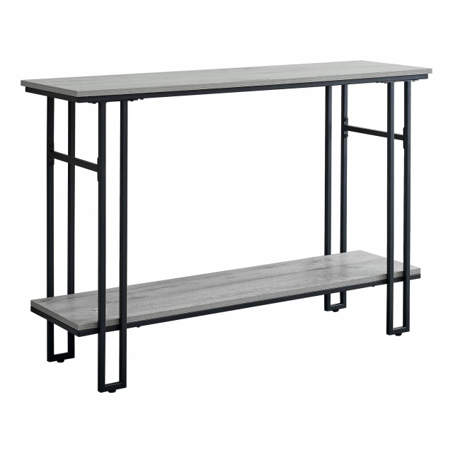 gray black frame console table storage furniture