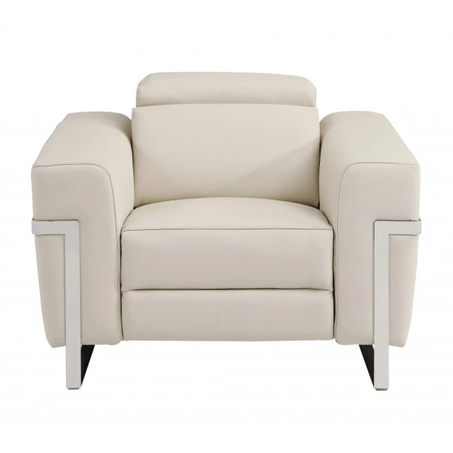 beige italian leather power recliner chair with armrest and comfort