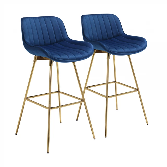 Low back bar height bar chairs with armrests in electric blue offering comfort and style