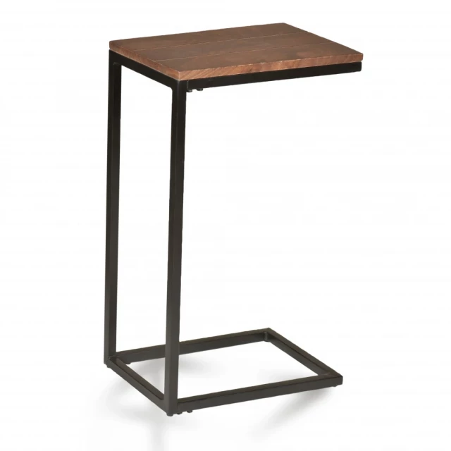 Chestnut solid wood rectangular end table with shelf in furniture category