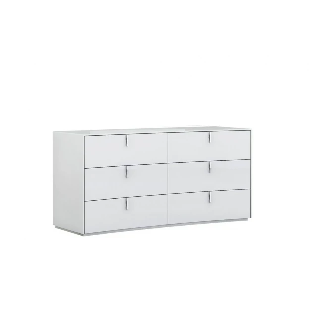 Elegant white dresser in minimalist style for bedroom decor