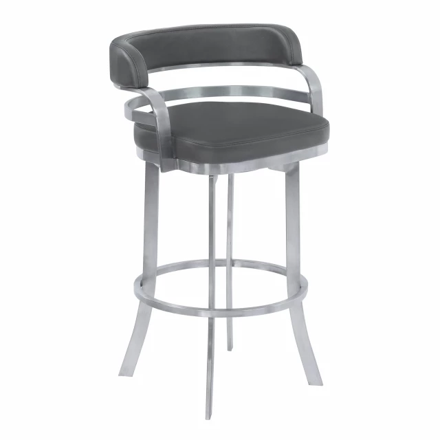 Low back counter height bar chair with metal and aluminium design