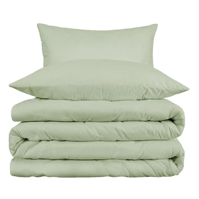 Blend thread count washable duvet cover in beige with comfortable textile texture and pillow design