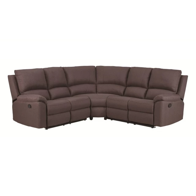 Blend reclining U shaped corner sectional in brown with comfortable sofa bed features