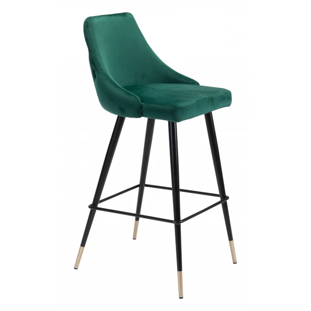 Low back bar height chair in electric blue with metal and composite materials