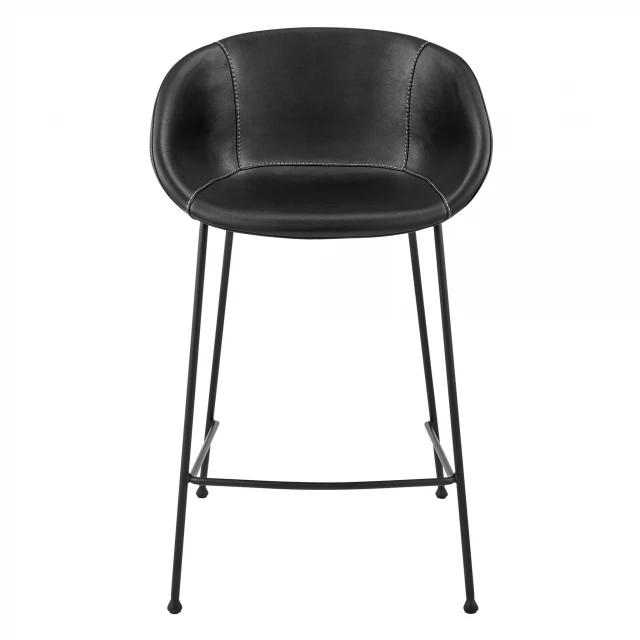 Low back counter height bar chairs with metal and plastic materials offering comfort