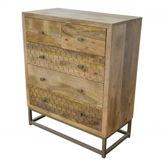 Solid wood five drawer gentleman's chest product image