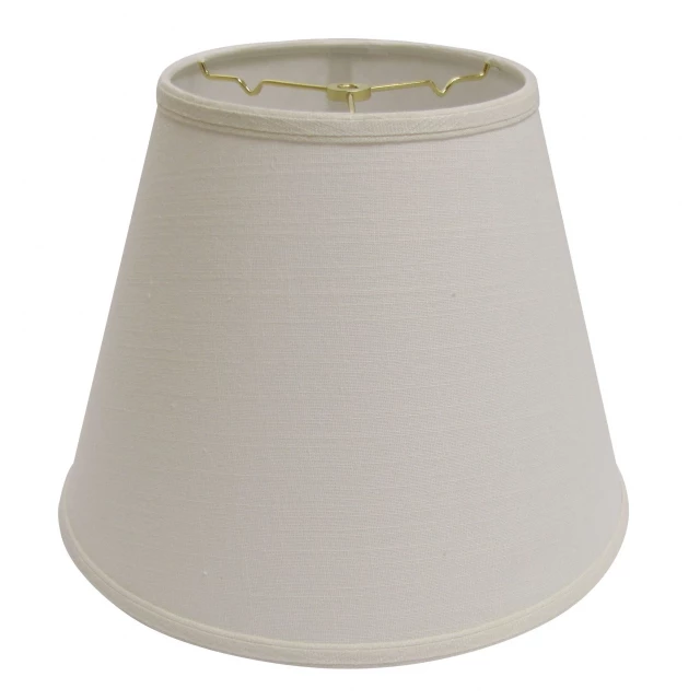 White empire deep slanted linen lampshade on ceiling light fixture