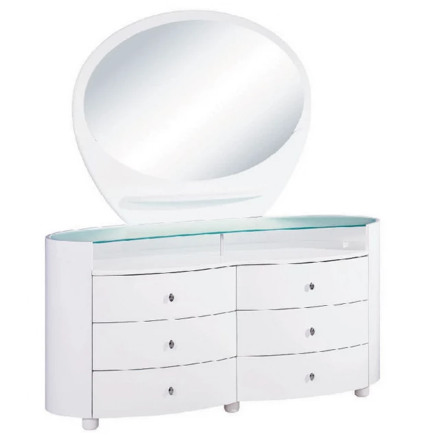 Sophisticated white high gloss dresser for elegant bedroom decor