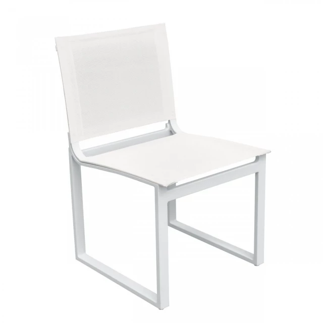 Stylish white metal dining chair for modern home decor