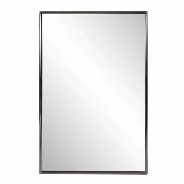 Brushed titanium rectangular wall mirror for home decor in silver color