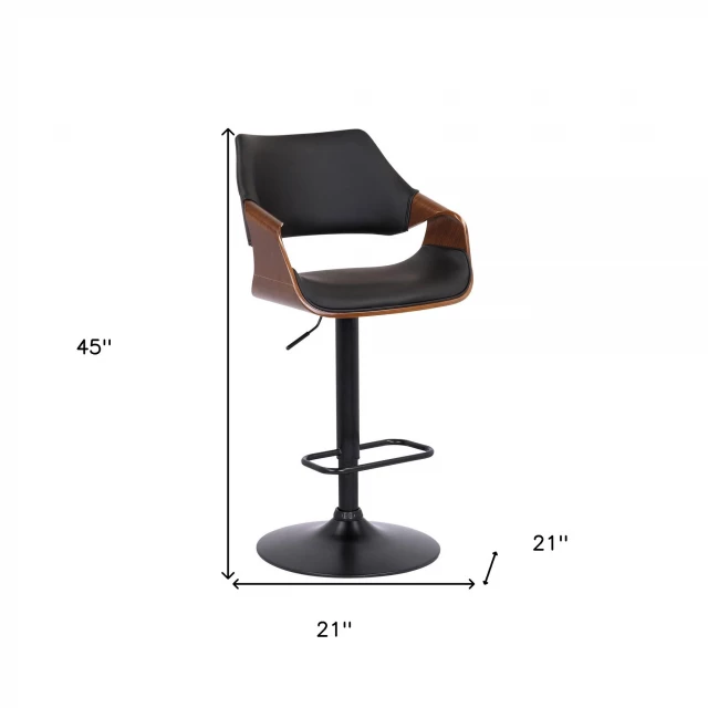 Iron swivel adjustable height bar chair with armrest and plastic accents in a comfortable design