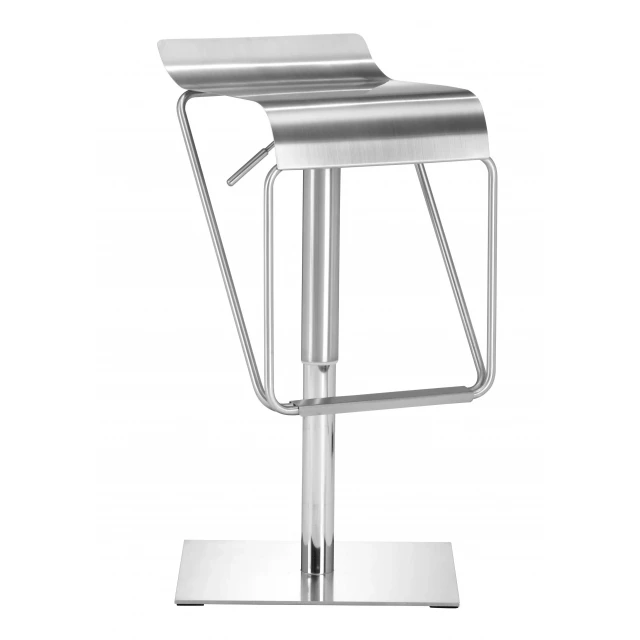 Swivel backless bar height chair with metal frame and electric blue accents