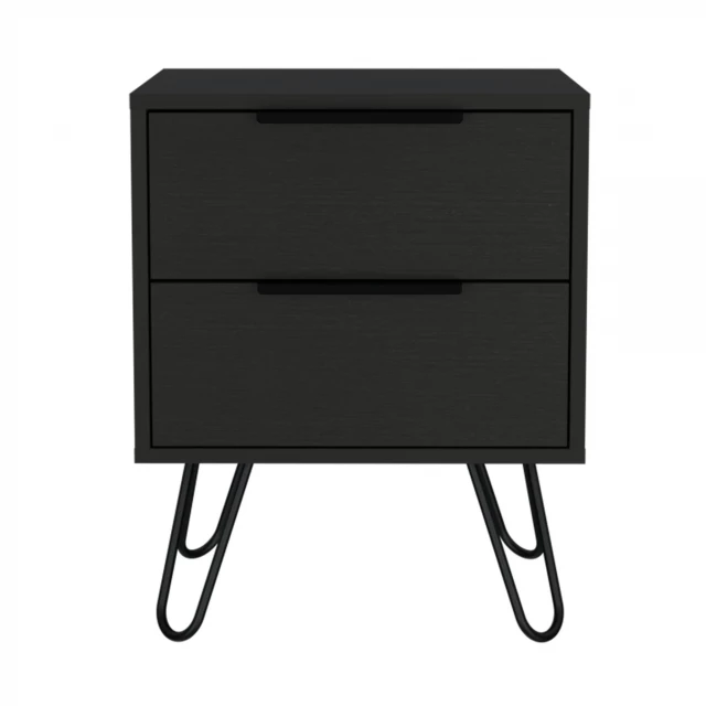Black wengue drawer nightstand with sleek rectangular design suitable for bedroom storage
