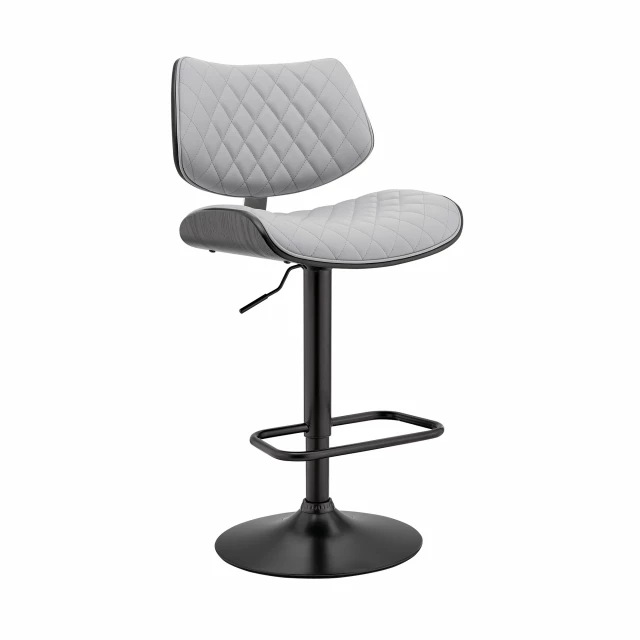 Low back adjustable height bar chair with comfortable seating and artistic design