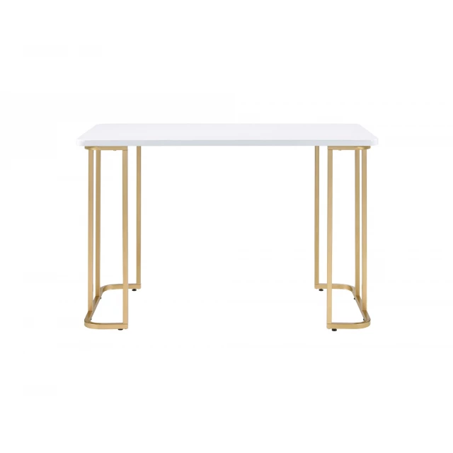 white gold writing desk rectangular wooden table furniture