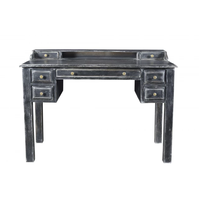 solid wood computer desk seven drawers rectangular table