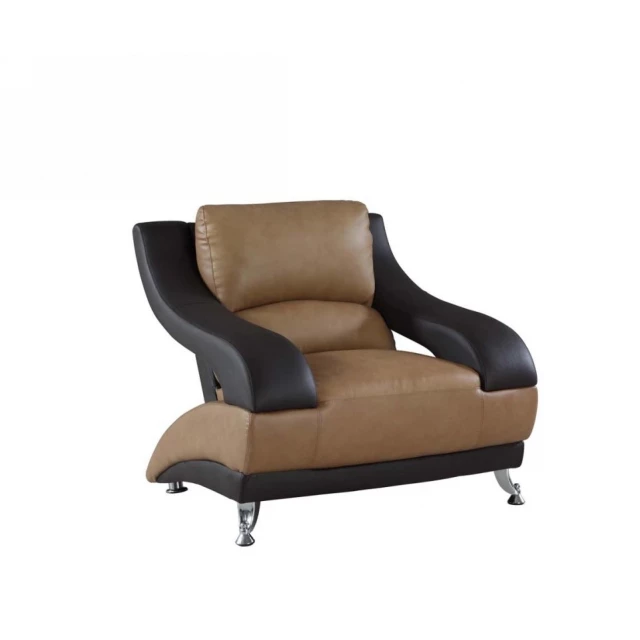 Tone Dazzling Leather Chair with Comfortable Armrests and Hardwood Frame