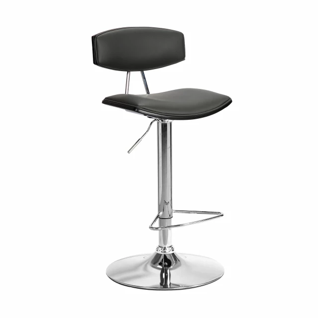 Low back adjustable height bar chair with metal and composite materials