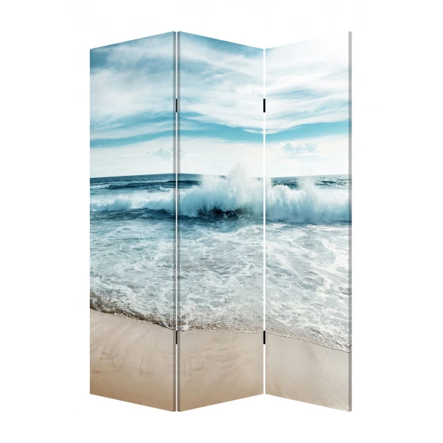 Multicolor canvas surfs panel screen with water and sky elements for home decor