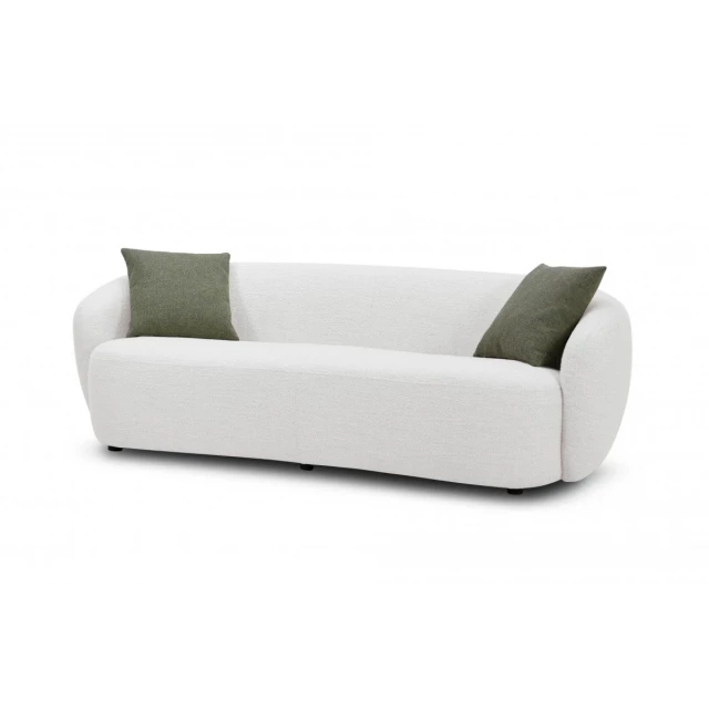 Off white textured fabric sofa in a comfortable and stylish design perfect for modern living spaces