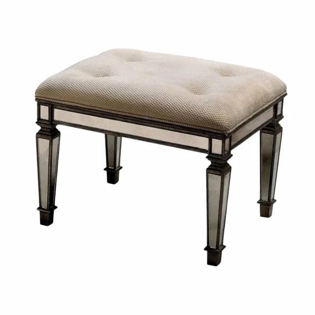 Chocolate ivory upholstered cotton bedroom bench with hardwood beige rectangle table and outdoor furniture elements