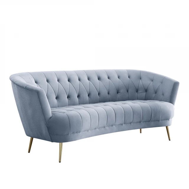 light gray velvet gold sofa with comfortable rectangular studio couch design and composite material