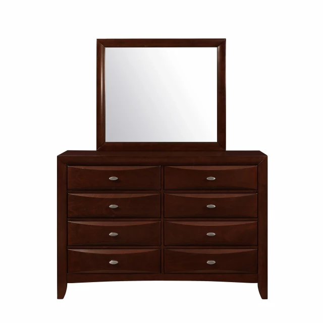 Solid wood eight drawer double dresser in natural finish