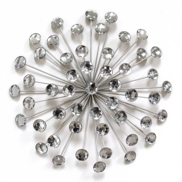 contemporary silver bling wall decor with creative arts and gemstone elements