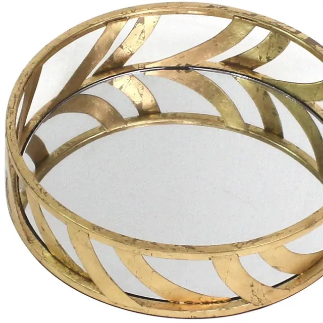 14 X 14 X 4 Gold Streamline Mirror Tray 14 X 14 X 4 Gold Streamline Mirror Tray