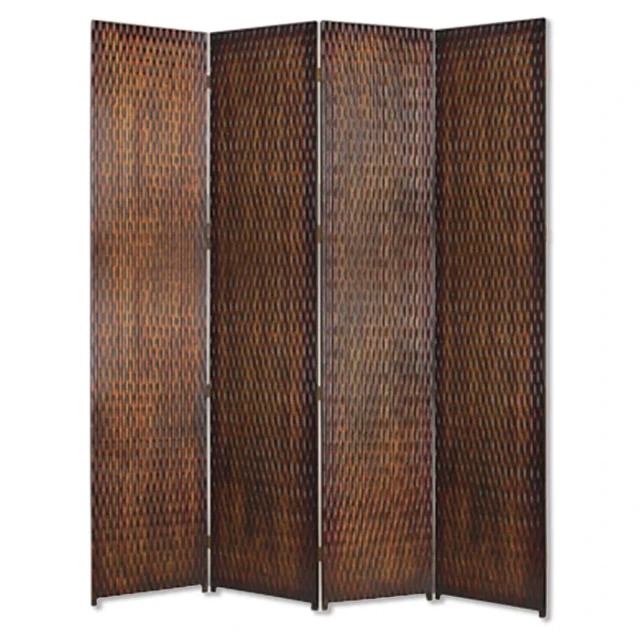 Brown wood screen with rectangle shape and hardwood texture for room partitioning