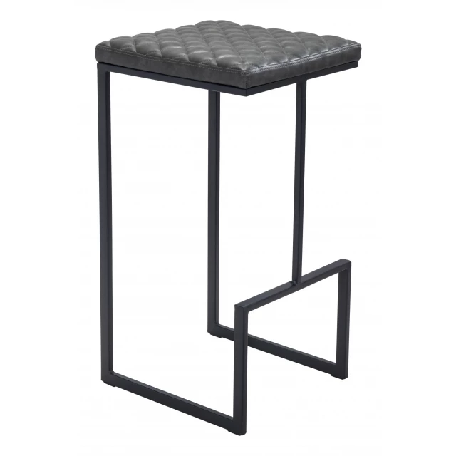 Steel backless bar height chair with outdoor furniture design elements
