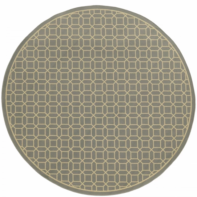 stain resistant indoor outdoor area rug with circular pattern and electric blue symmetry