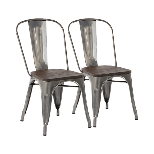 Wood metal slat back dining chairs with armrests and electric blue accents